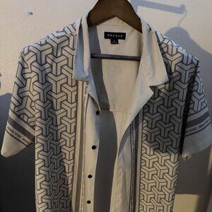 Pacsun Inner Spirit Beige Button Up Medium